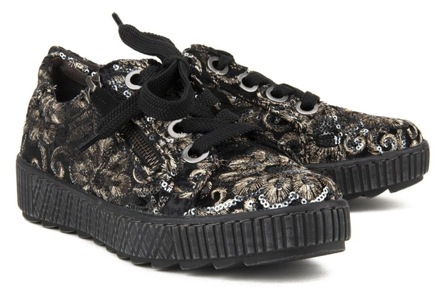 Półbuty Jana 8-23705-23 079 Black Sequins