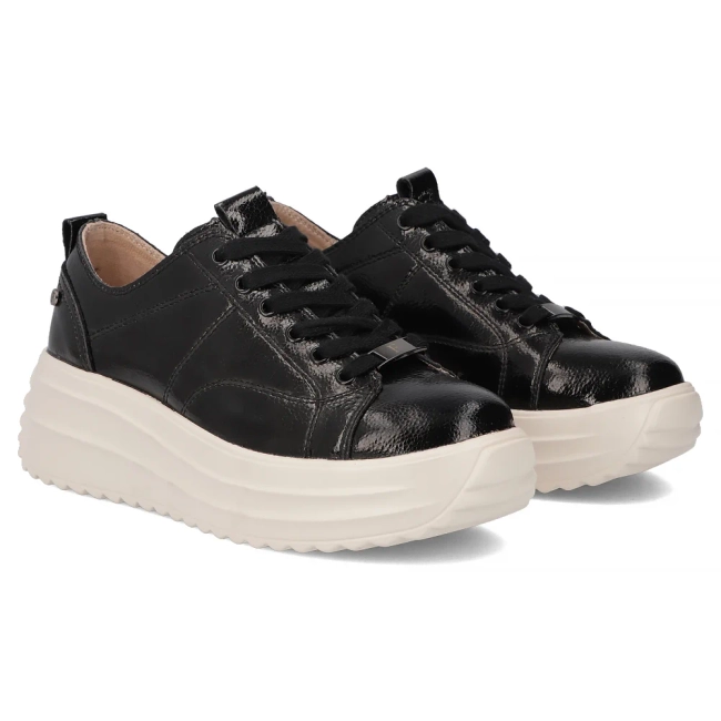 Leather sneakers Filippo DP6795/25 BK black