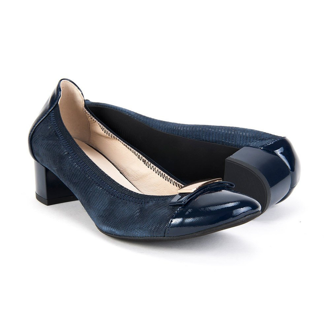 Pumps PRESTIGE 907 Navy lacquered +navy blue tejus