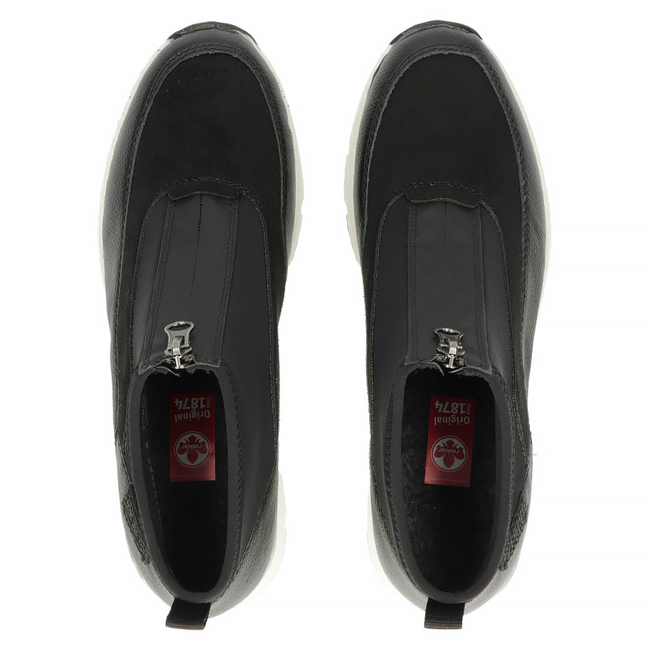 Rieker leather sneakers N6352-01 black