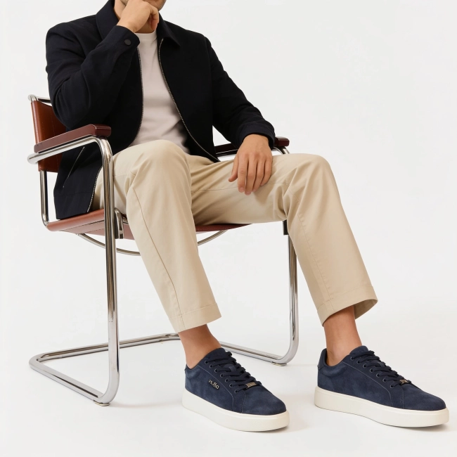 Leather Sneakers Filippo MP7840/26 NV SU navy