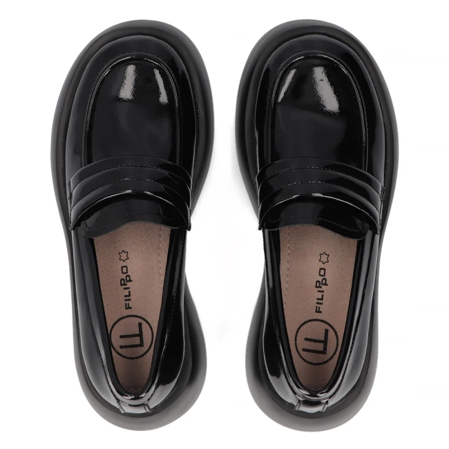 Leather shoes Filippo DP6474/24 BK L black