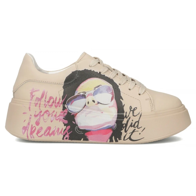 Leather sneakers Filippo DP6835/25 BE beige