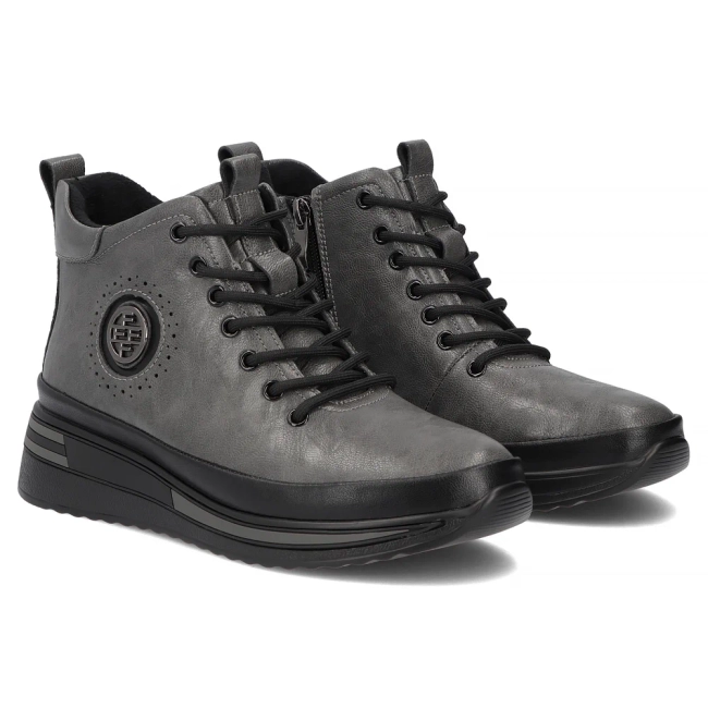 Leather platform ankle boots Filippo DBT4215/26 GR grey