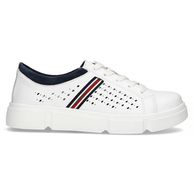 Skórzane półbuty na platformie Filippo DP4531/23 WH NV białe