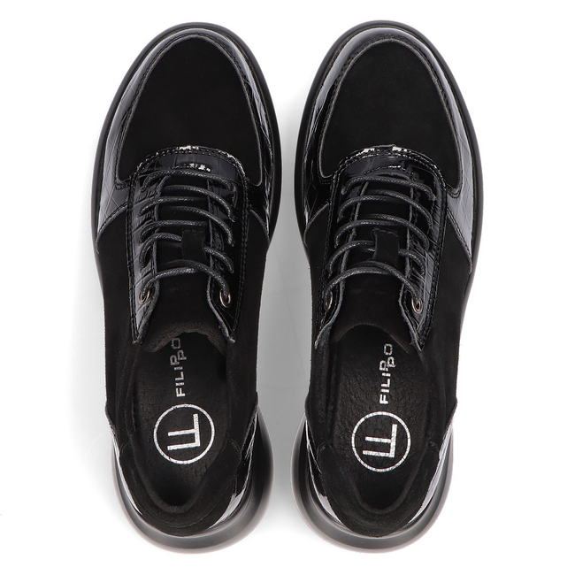 Leather sneakers Filippo DP3168/21 BK black