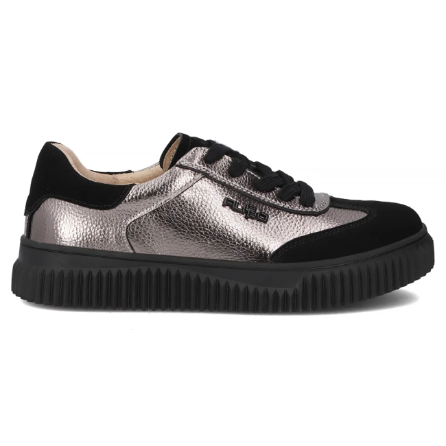 Leather sneakers Filippo DP7123/25 GN gun metal