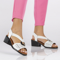 Leather sandals Filippo DS2308/22 WH white