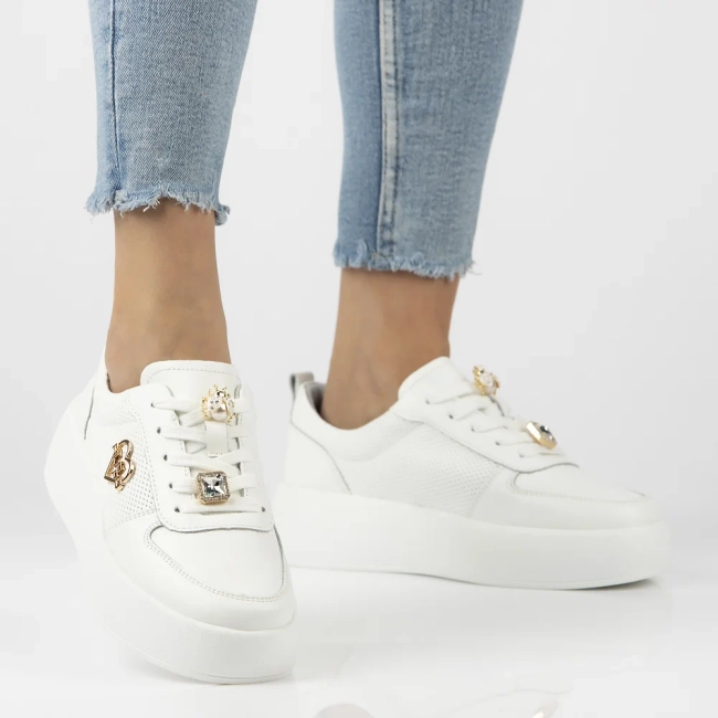 Leather sneakers Filippo DP6784/25 WH white