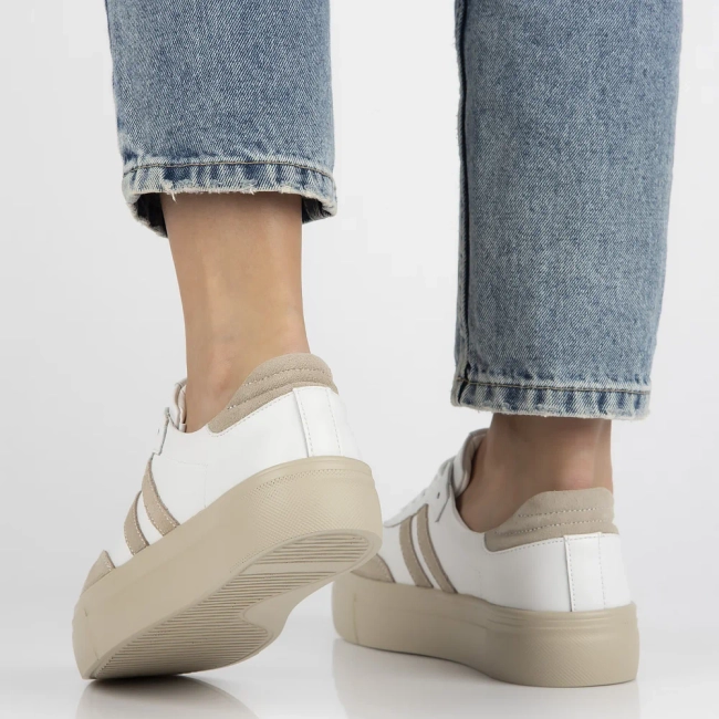 Leather sneakers Filippo DP6841/25 WH BE white