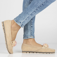 Skórzane mokasyny Filippo DP4549/23 BE beżowe