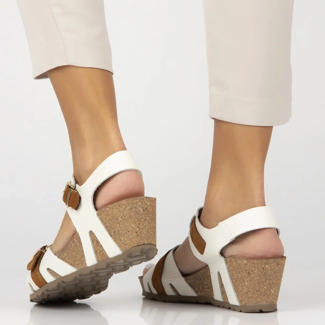 Leather sandals Yokono CADIZ-254 OPAK/SERR HISE white