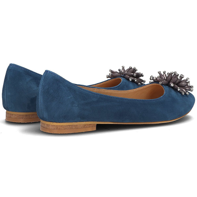 Zamszowe baleriny Alexio Giorgio 060 niebieskie