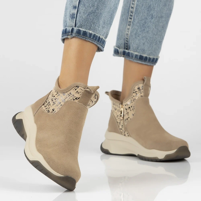 Leather ankle boots DBT6446/24 BE beige