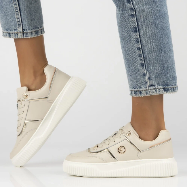 Skórzane sneakersy Filippo DP6727/25 BE beżowe