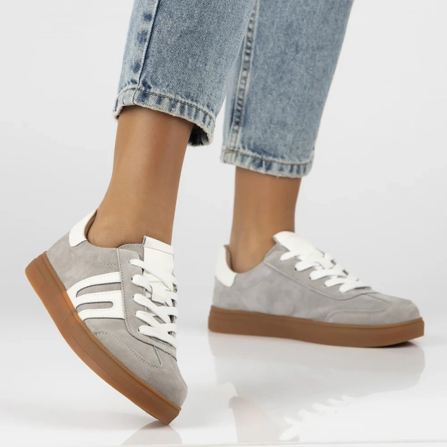 Leather sneakers Filippo DP6742/25 GR grey