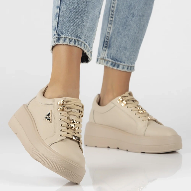 Leather sneakers Filippo DP6382/24 BE beige