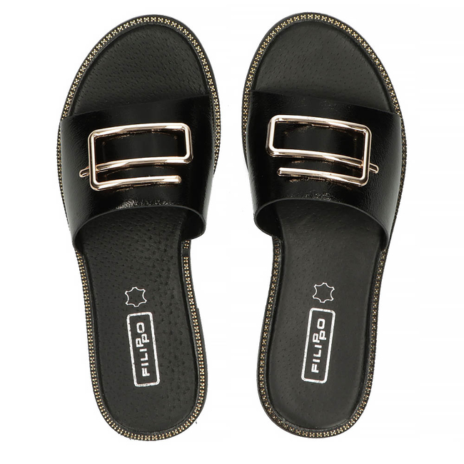 Klapki Filippo DK3701/22 BK czarne