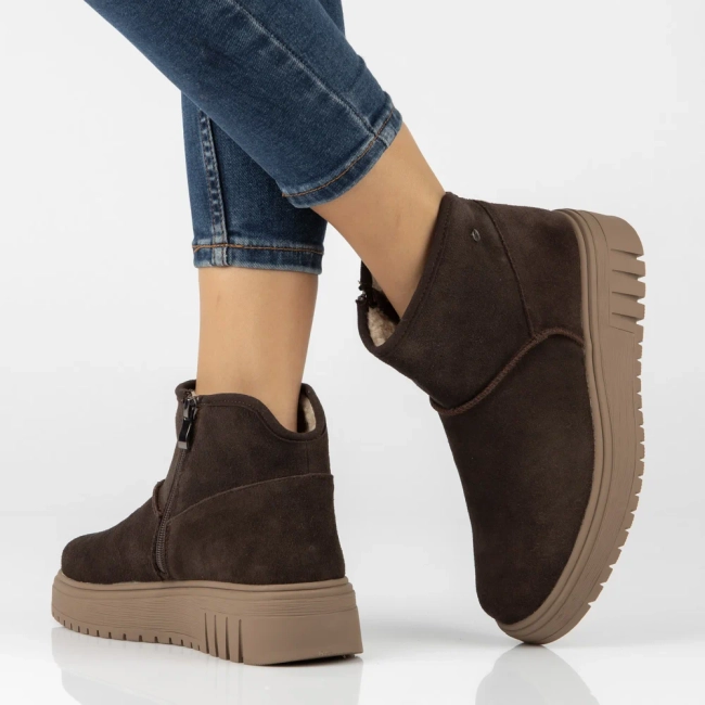 Leather platform ankle boots Filippo DBT8342/26 D BR dark brown