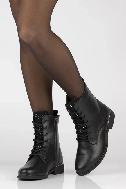 Leather ankle boots Filippo DBT4747/23 BK D black