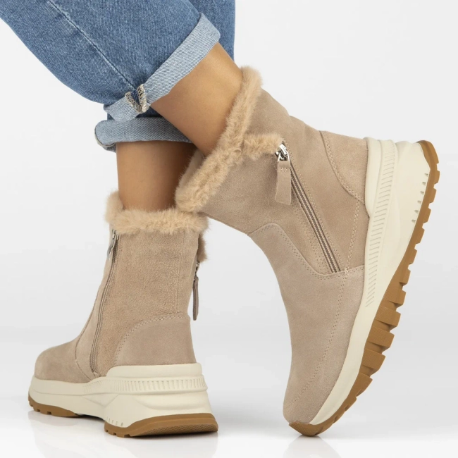 Leather ankle boots Filippo DBT7157/25 BE beige