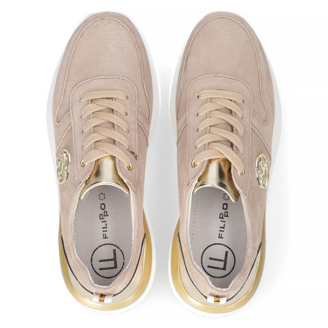 Skórzane Sneakersy Filippo DP3505/22 BE beżowe