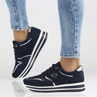 Leather Sneakers Filippo DP3682/22 NV navy