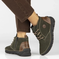 Leather ankle boots Rieker 55036-54 green