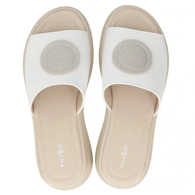 Leather flip-flops Filippo DK6987/25 WH white