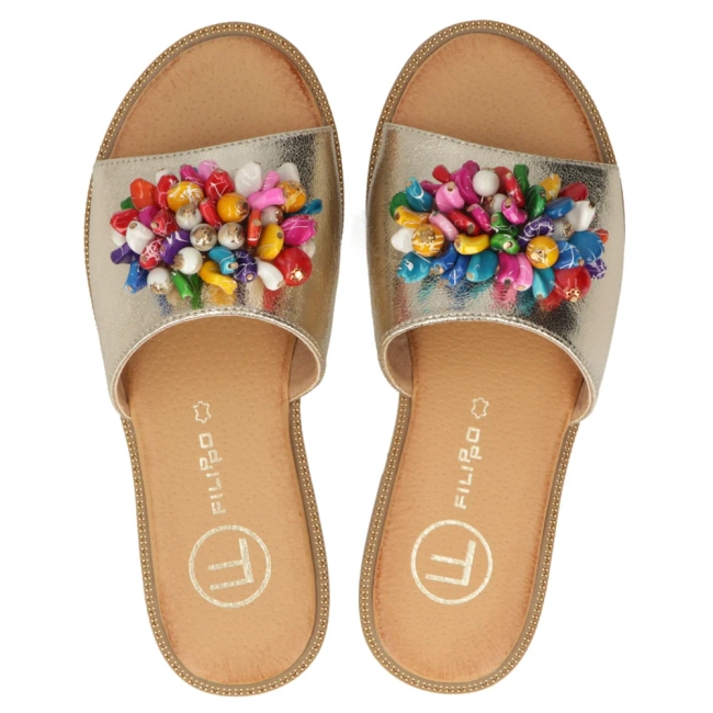 Klapki Filippo DK6233/25 GO złote