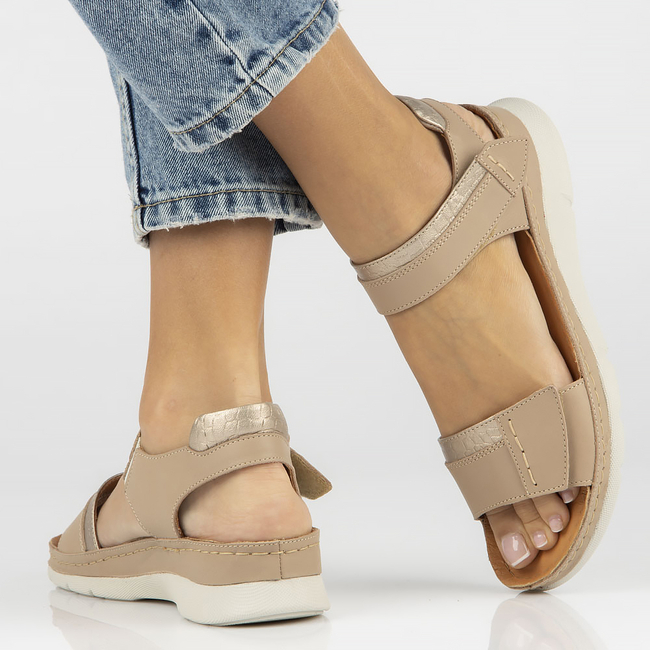 Leather sandals Filippo K193 beige