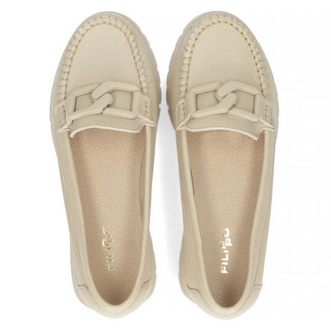 Leather loafers Filippo 10141 beige