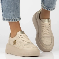 Leather sneakers Filippo DP6843/25 BE beige