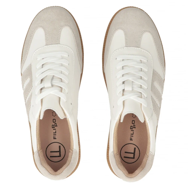 Skórzane sneakersy Filippo DP7492/25 WH białe