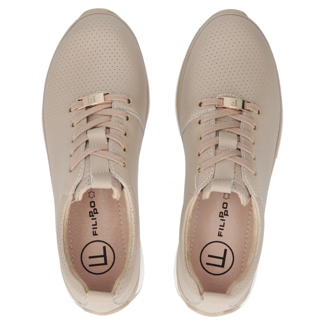 Leather sneakers Filippo DP6740/25 BE beige