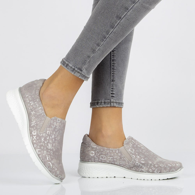 Skórzane półbuty Filippo DP1325/20 GR szare