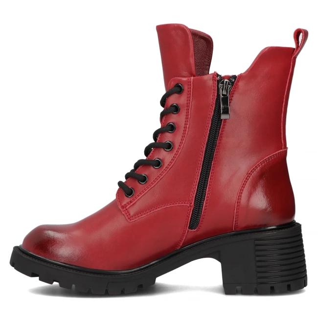 Leather ankle boots Filippo DBT6501/24 RD red