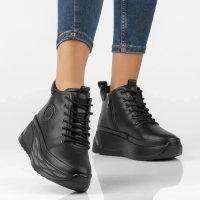 Leather platform ankle boots Filippo DBT8003/26 BK black