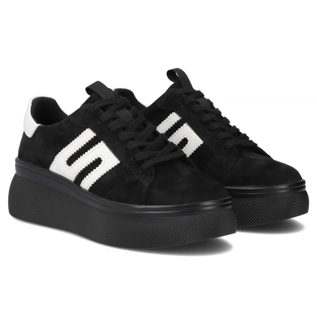 Leather sneakers Filippo DP7175/25 BK black