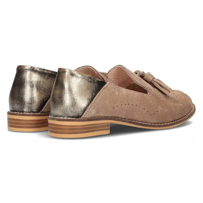 Skórzane mokasyny Filippo DP2332/21 BE beżowe