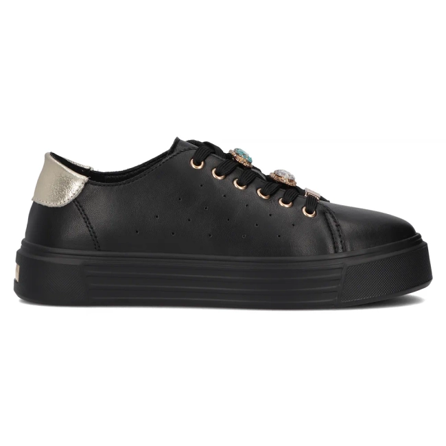 Leather sneakers Filippo DP6854/25 BK black