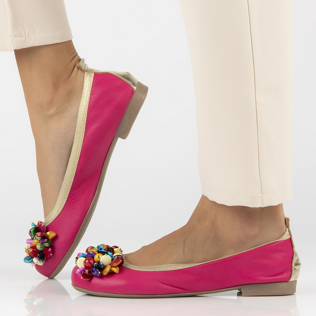 Leather ballerinas Filippo 287 fuchsia