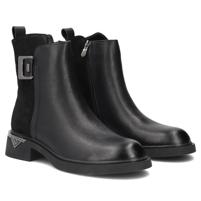 Leather ankle boots Filippo DBT8032/26 BK SU black