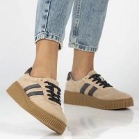 Leather sneakers Filippo DP6776/25 BE GR beige grey