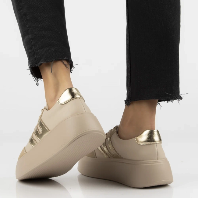 Leather sneakers Filippo DP7289/25 BE GO beige