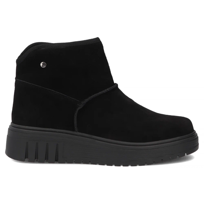 Skórzane botki na platformie Filippo DBT8342/26 BK czarne