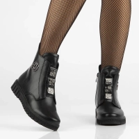 Leather ankle boots DBT6360/24 BK black