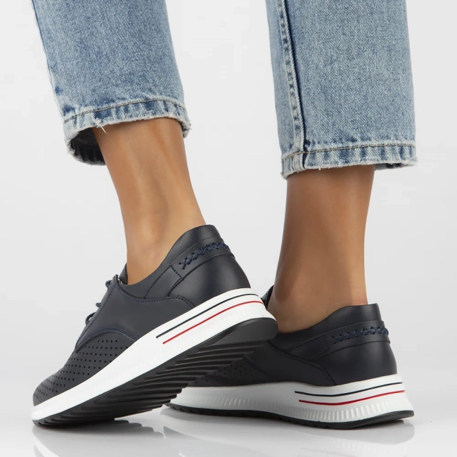 Leather shoes Filippo DP6022/24 NV navy blue