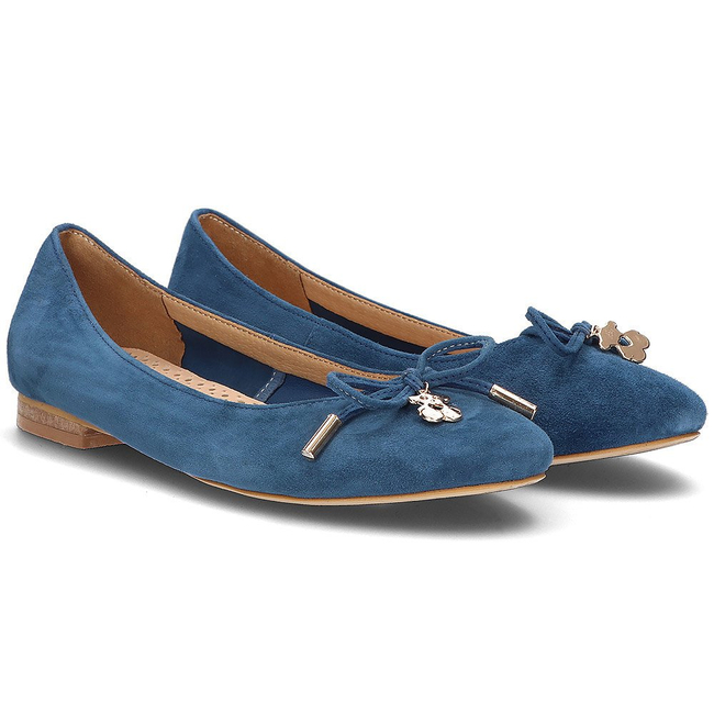 Zamszowe baleriny Alexio Giorgio 047 niebieskie