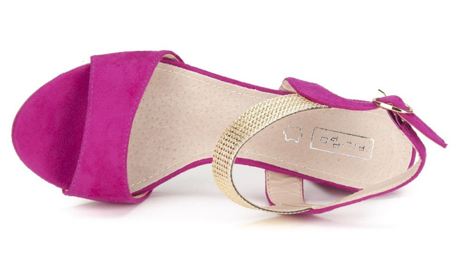 Sandały na obcasie Filippo DS817/20 FH różowe